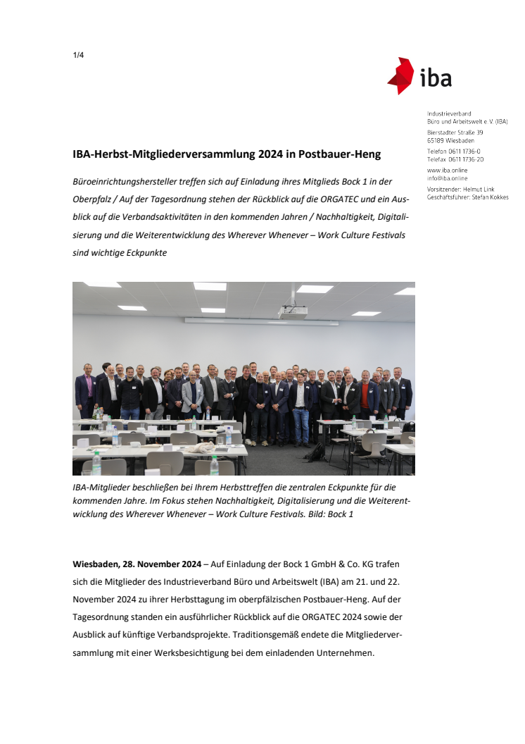 IBA-Herbst-Mitgliederversammlung 2024 in Postbauer-Heng