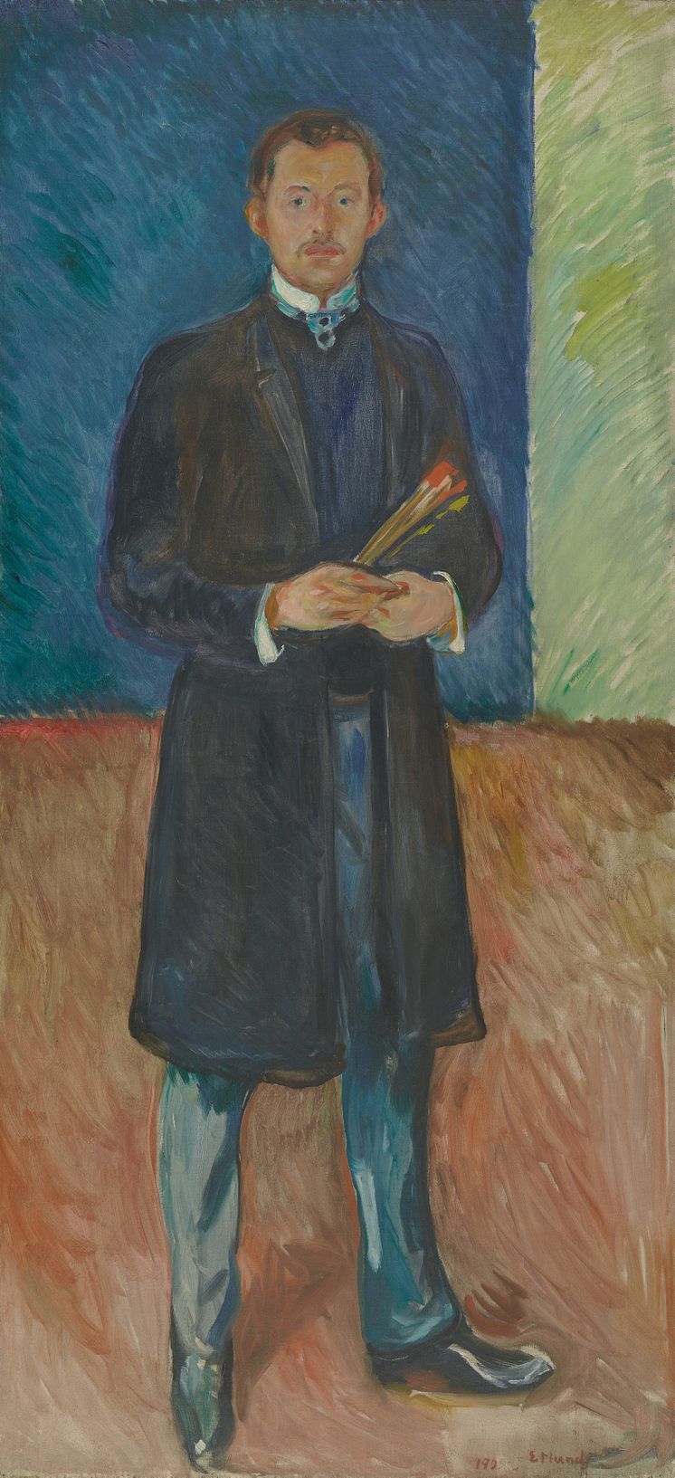  Edvard Munch: Selvportrett med pensler / Self-Portrait with Brushes (1904)