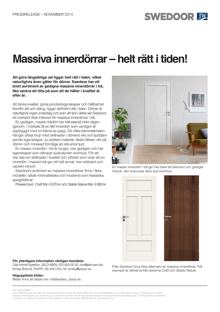 Massiva innerdörrar – helt rätt i tiden!