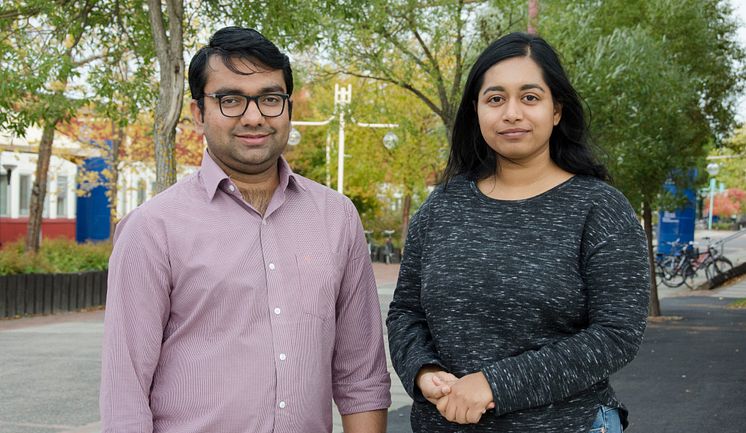  Anshuman Bhardwaj och Lydia Sam, forskare i atmosfärsvetenskap vid Luleå tekniska universitet.