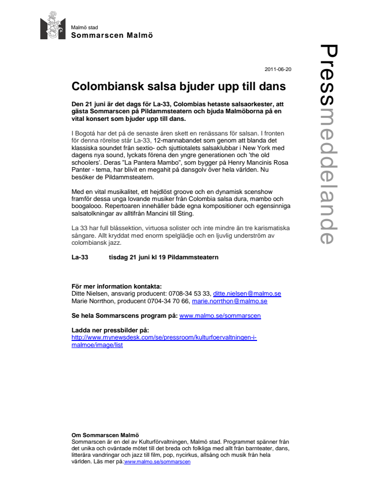 Colombiansk salsa bjuder upp till dans