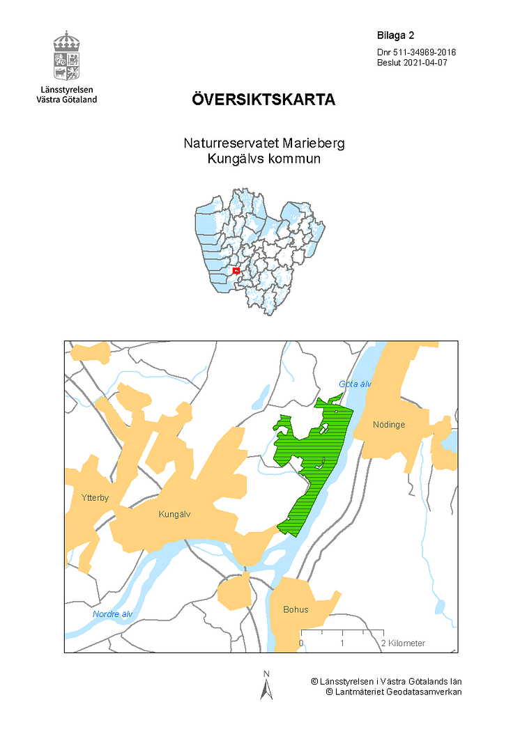 Översiktskarta, Mariebergs naturreservat