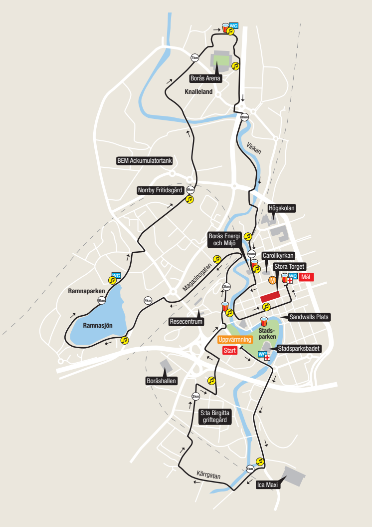 Bansträckning 10 km - Kretsloppet 2017