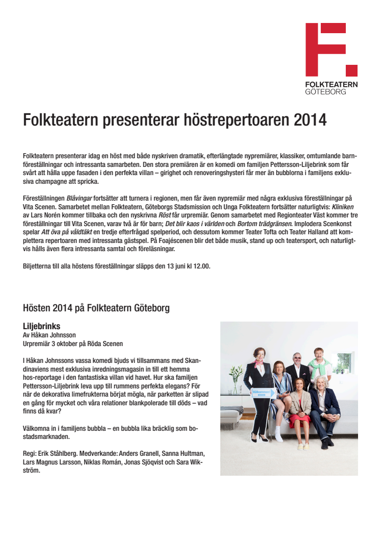 Hösten 2014 på Folkteatern