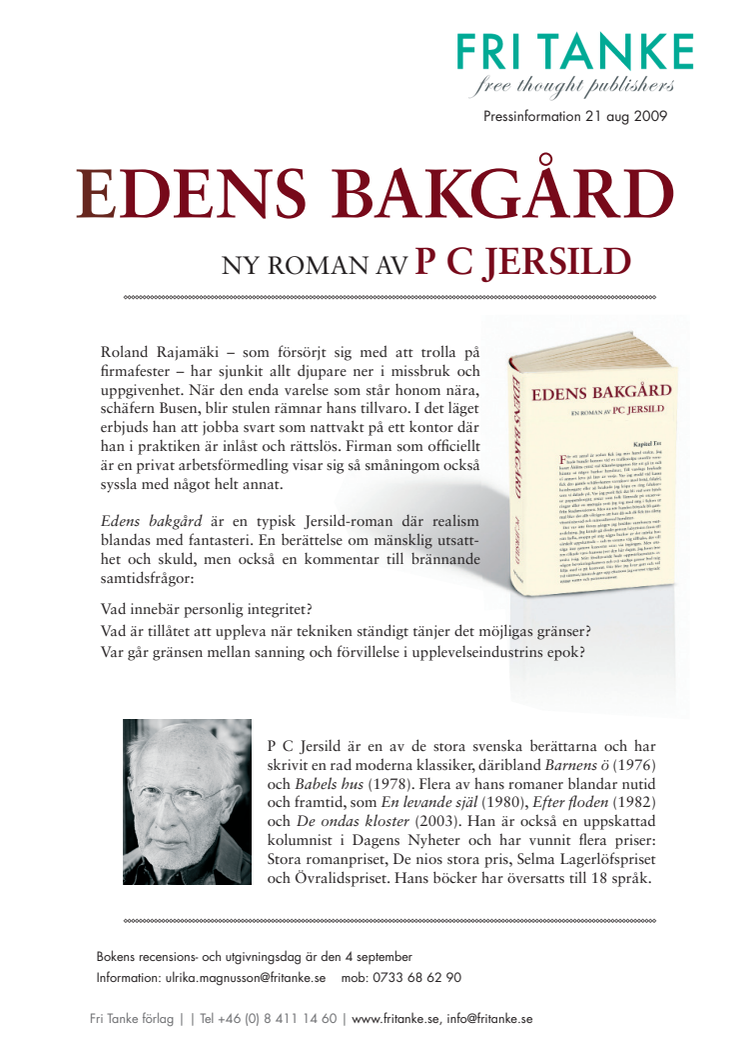 P C Jersild - Edens bakgård