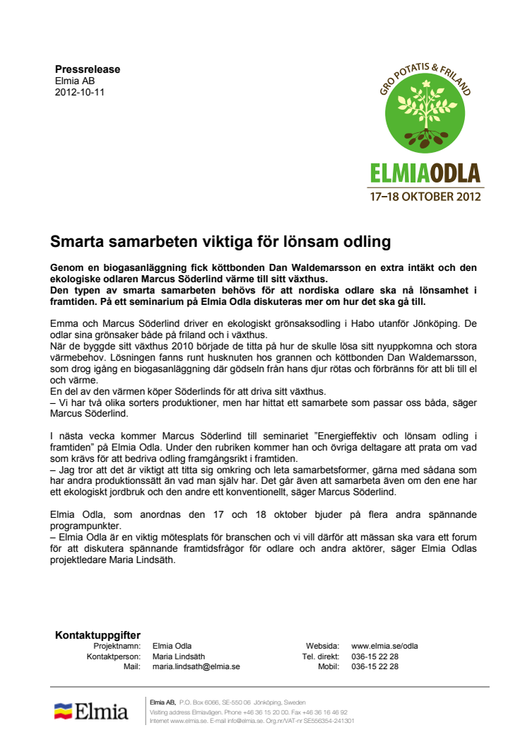 Smarta samarbeten viktiga för lönsam odling