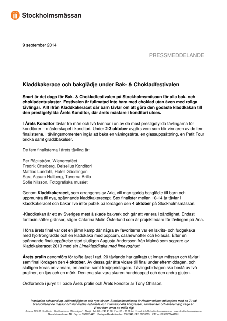 Kladdkakerace och bakglädje under Bak- & Chokladfestivalen 