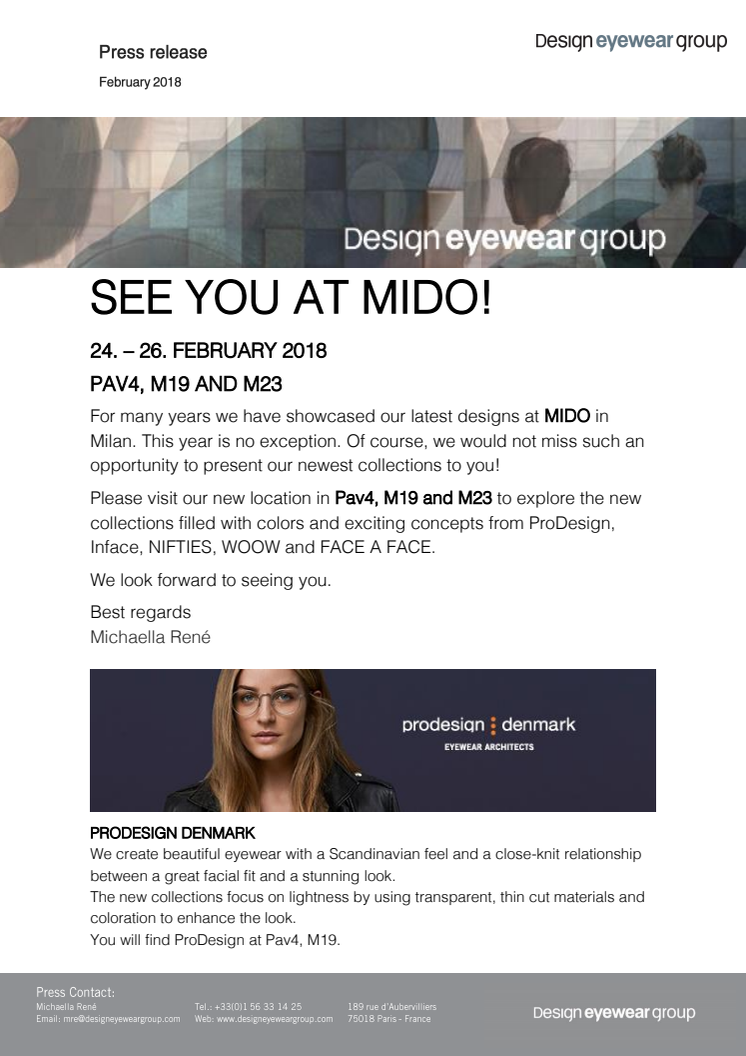 Design Eyewear Group's new concepts at Mido 2018!