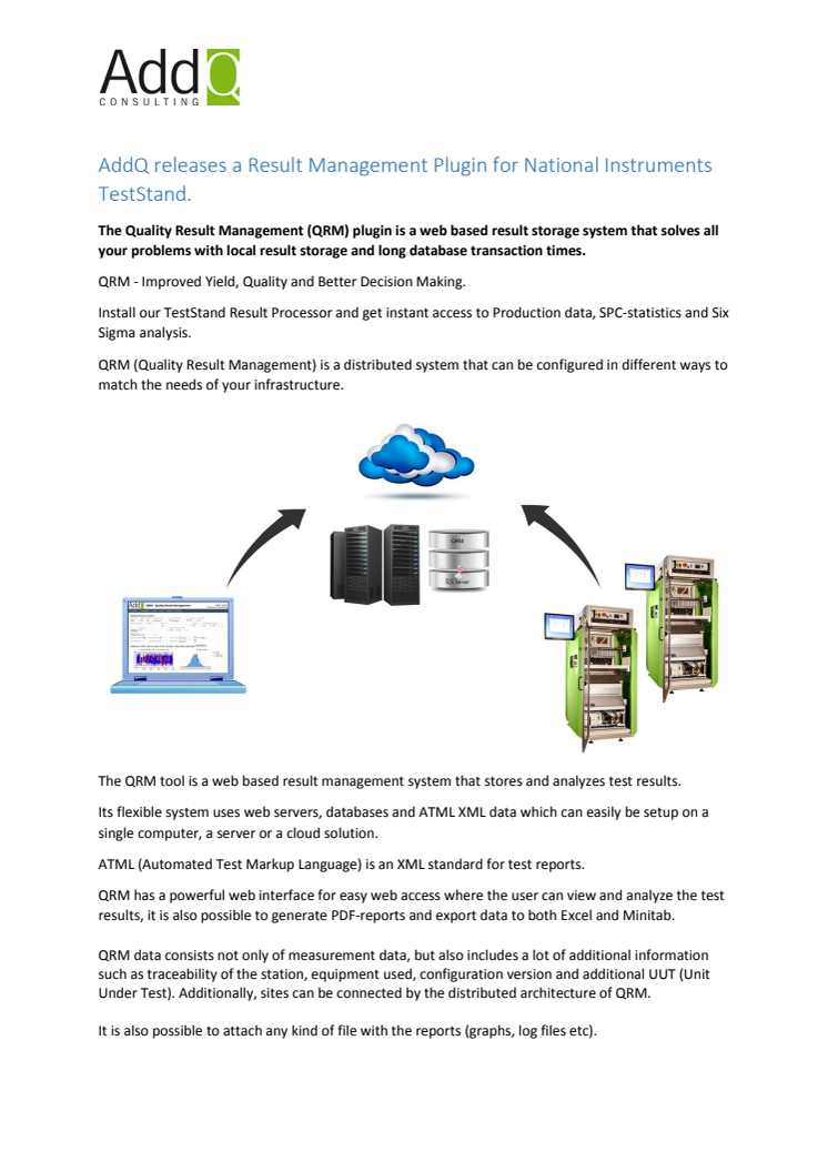 AddQ releases a Result Management Plugin for National Instruments TestStand