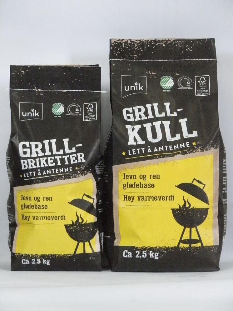 Svanemerket grillkull og grillbriketter fra Norgesgruppen