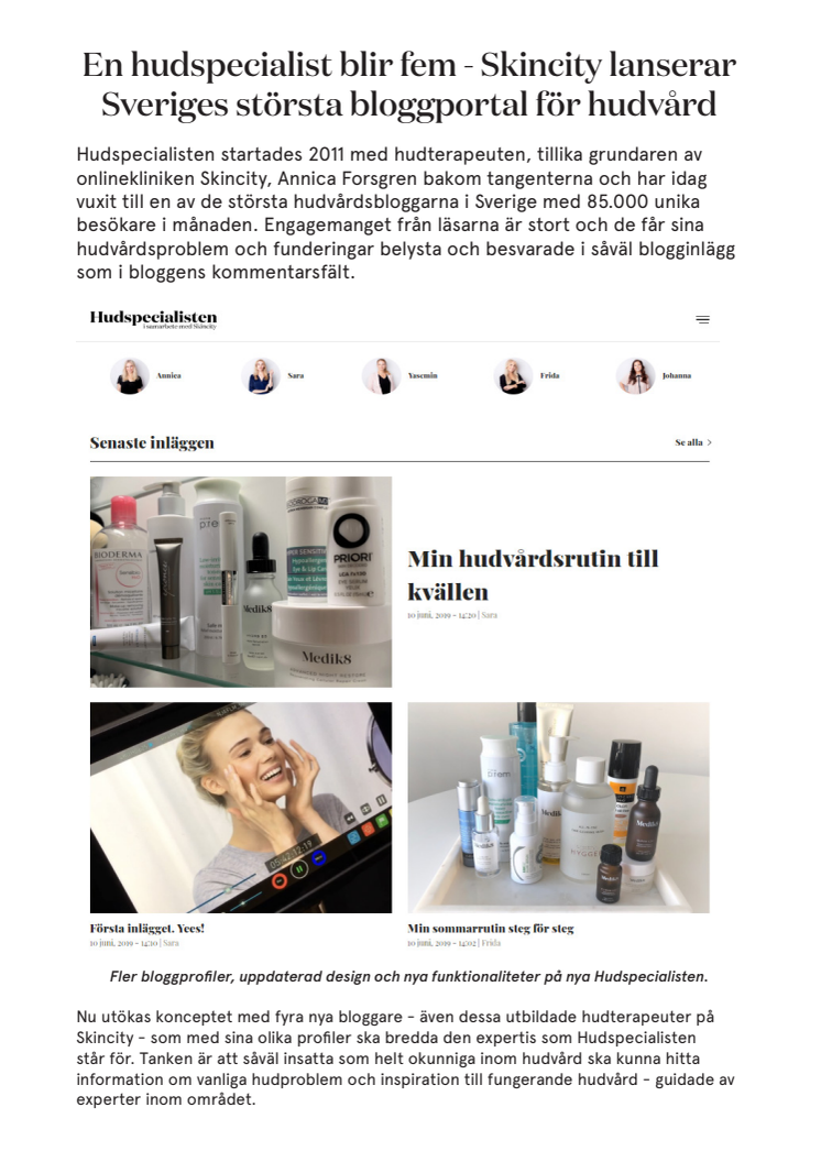 Hudspecialisten - Sveriges största bloggportal för hudvård
