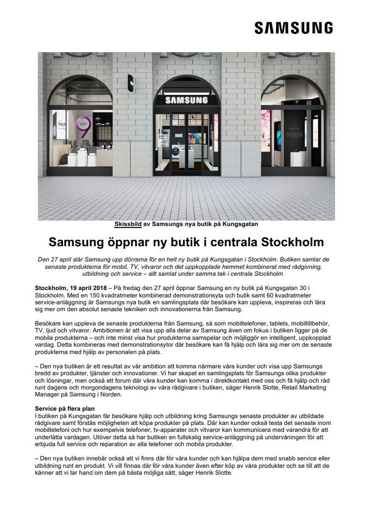 Samsung öppnar ny butik i centrala Stockholm