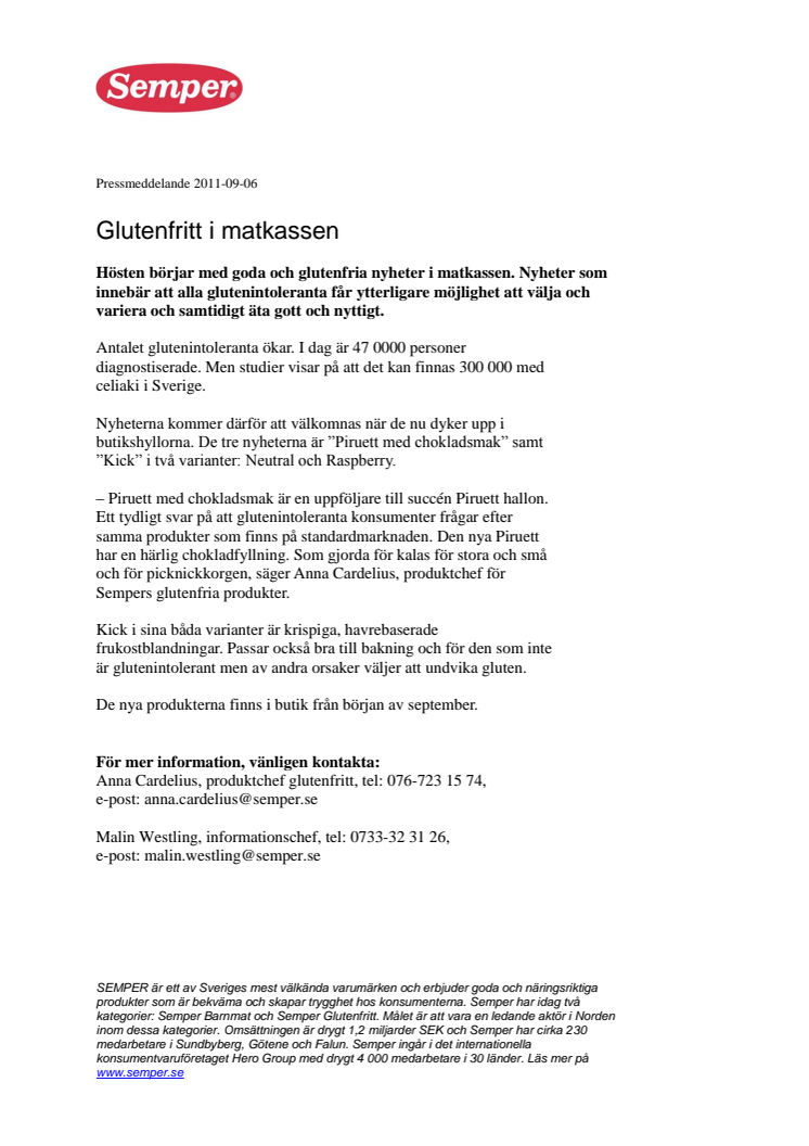 Glutenfritt i matkassen