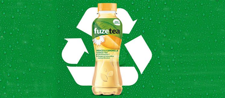 Fuze Tea -pullo 100% kierrätettyä muovia