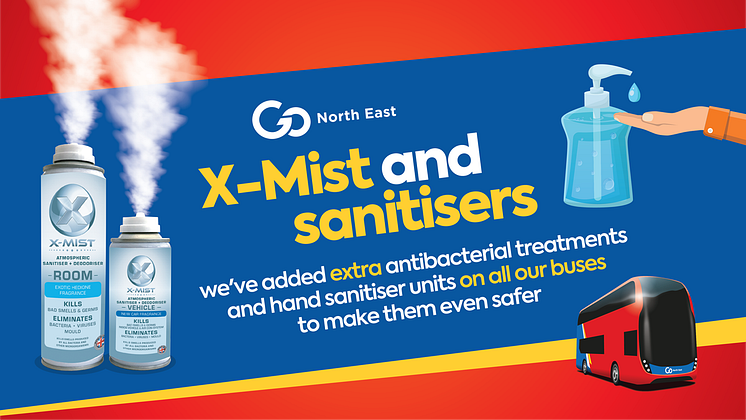 Extra antibacterial treatments and hand sanitisers on all buses as Go North East introduces further measures to protect bus users and make services even safer