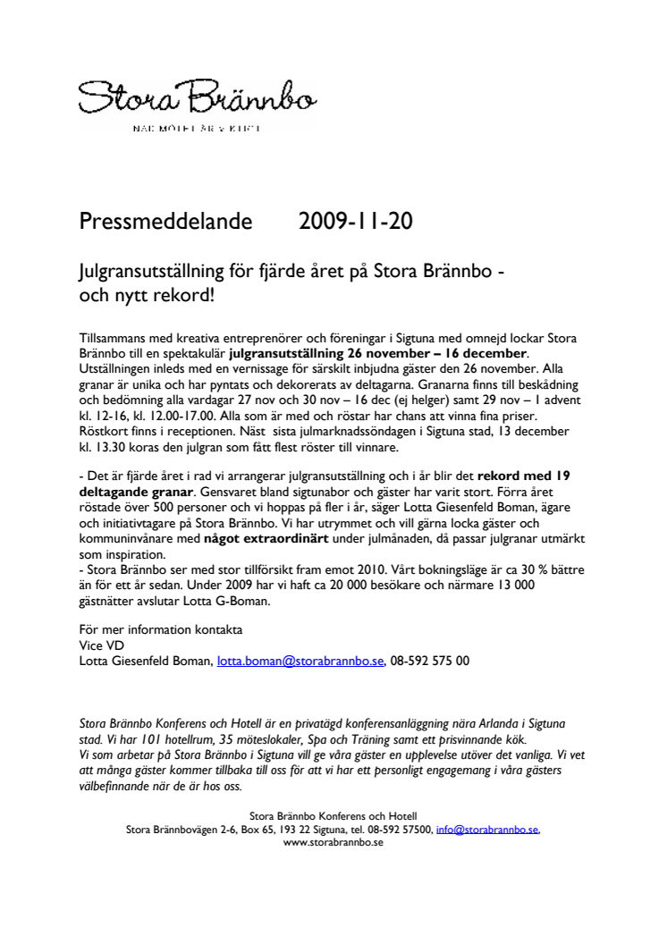 Rekordår på Stora Brännbo Konferens och Hotell
