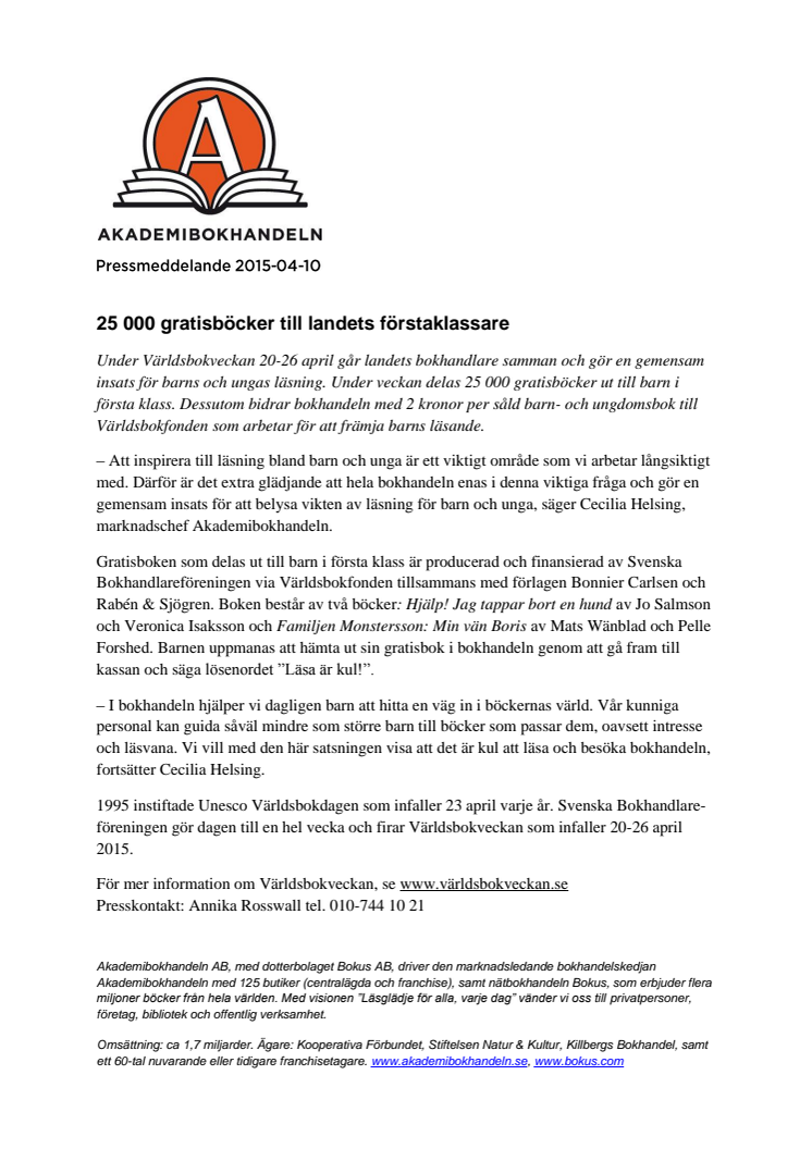 25 000 gratisböcker till landets förstaklassare