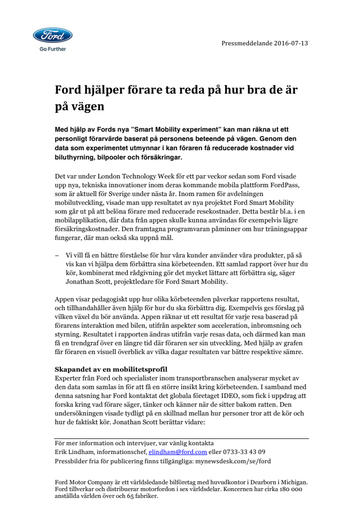 Ford hjälper förare ta reda på hur bra de är på vägen 