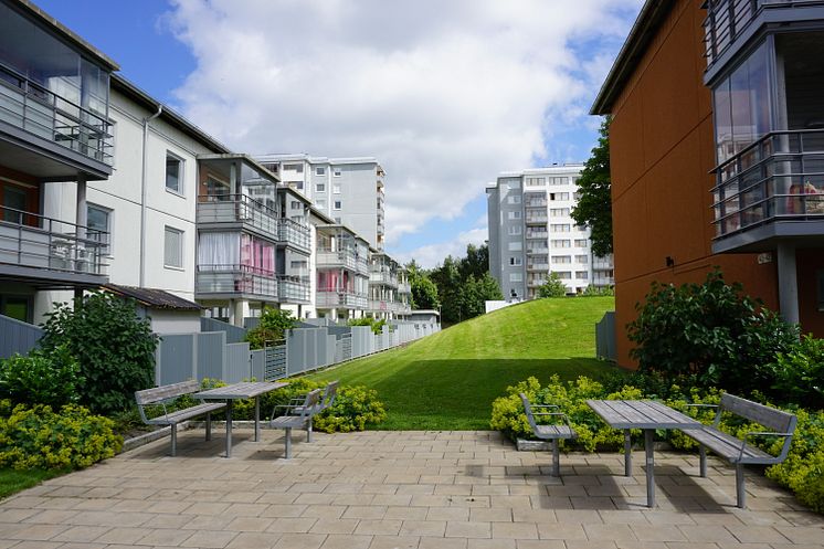 Vy från Bostads AB Poseidons fastigheter i Angered