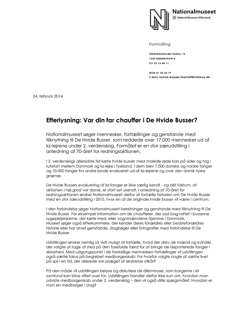 Efterlysning: Var din far chauffør i De Hvide Busser?