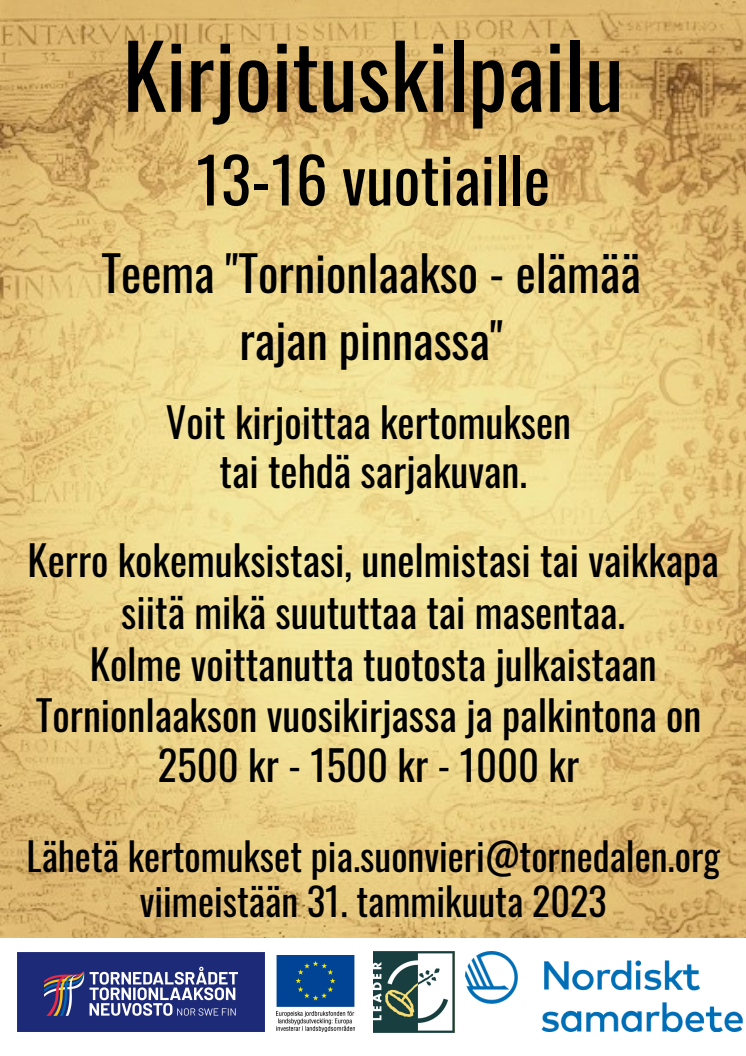 Tornionlaakson neuvosto järjestää kirjoituskilpailun nuorille!