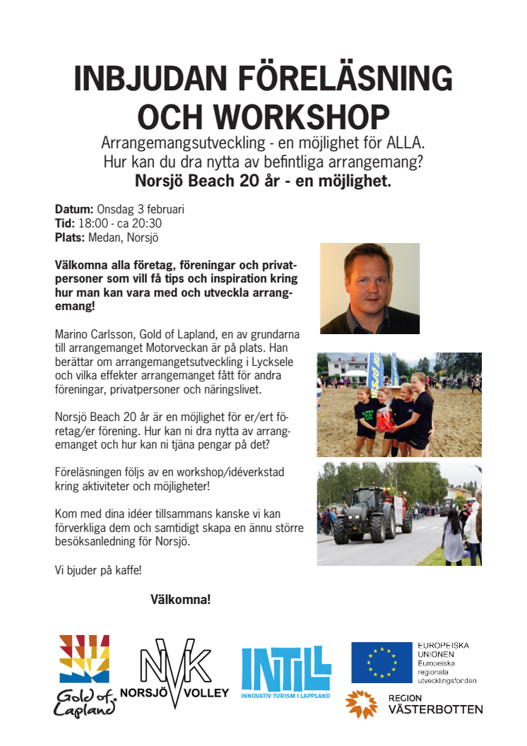 Inbjudan till föreläsning och workshop i Norsjö