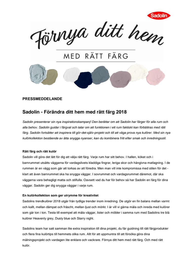 Förändra ditt hem med rätt färg 2018