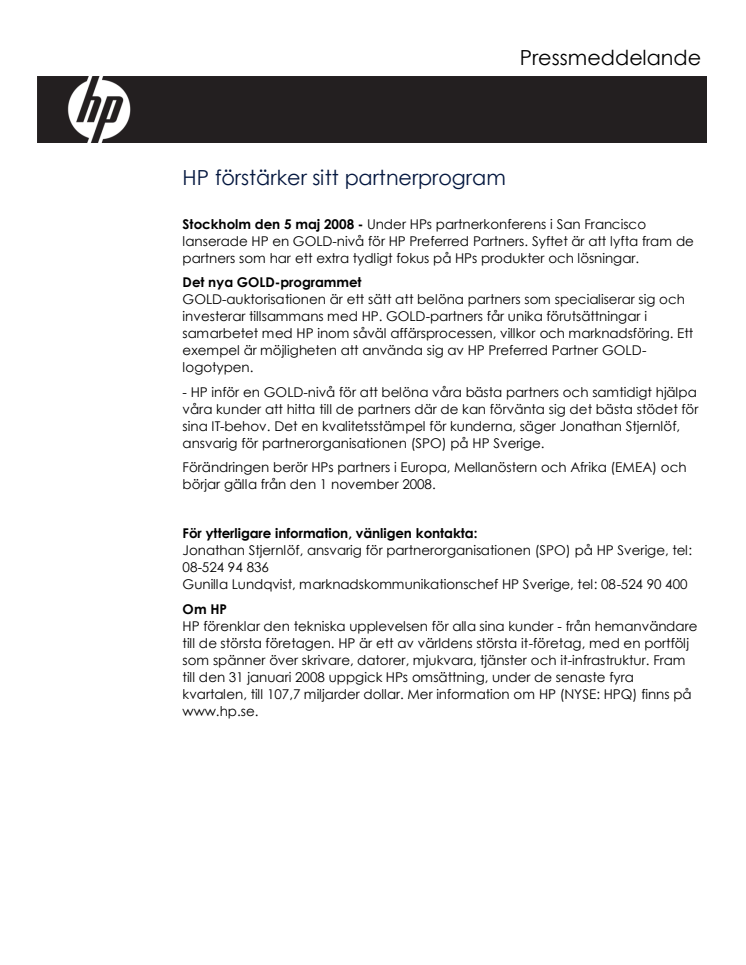 HP förstärker sitt partnerprogram 