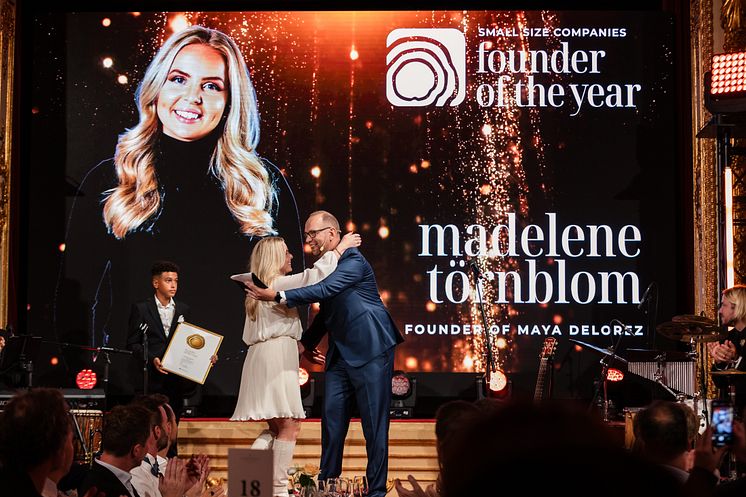 Madelene Törnblom, Maya Delorez, Founder of the Year Small Size Companies 2
