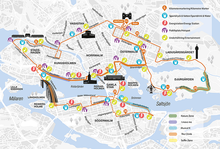 Karta över ASICS Stockholm Marathon 2018