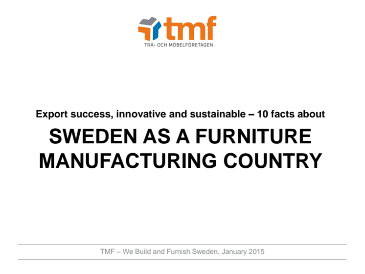 2015 TMF-report - 10 facts about Sweden as a furniture manufacturing country