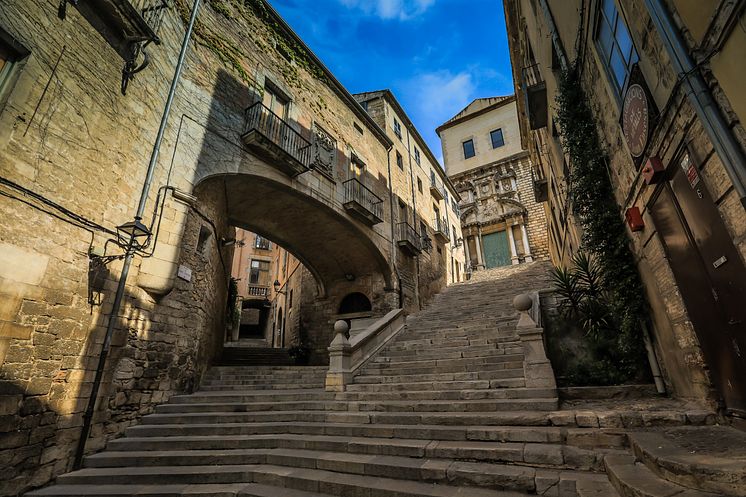 Pujada de Sant Dom, Girona, Catalonien