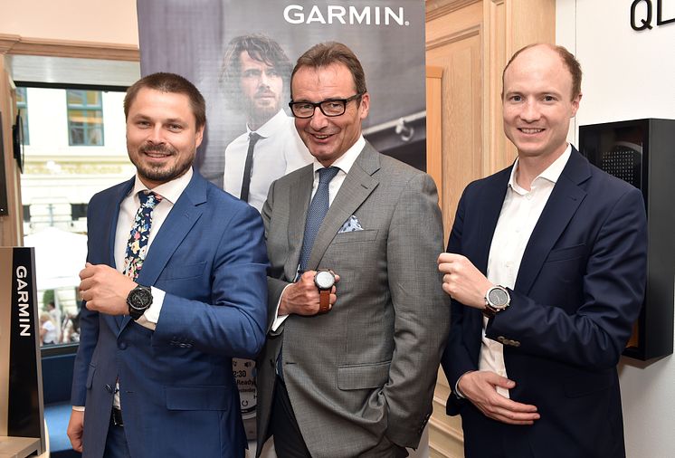 Simon Schön (Garmin), Korbinian Fridrich (Juwelier Fridrich),  Stephan Lindner (Juwelier Fridrich) v.r.