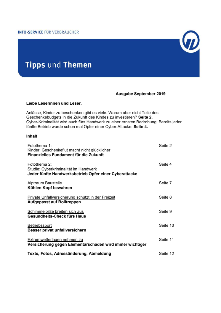 Tipps und Themen 9-2019