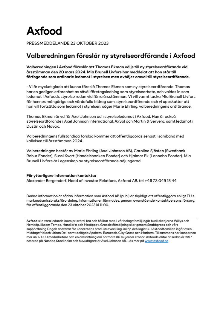 PM_231023_Valberedningen föreslår ny styrelseordförande i Axfood.pdf