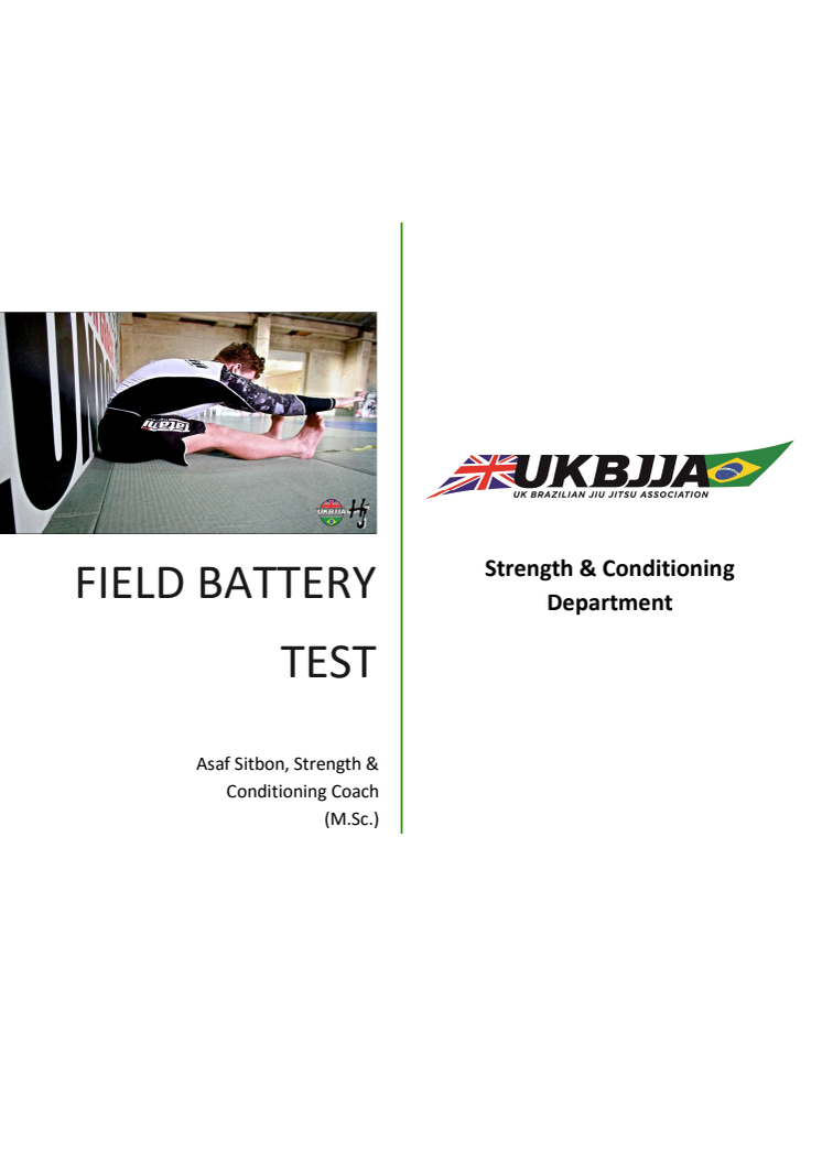 Strength and Conditioning for BJJ - Field Test Battery