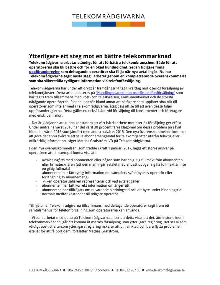 ​Ytterligare ett steg mot en bättre telekommarknad