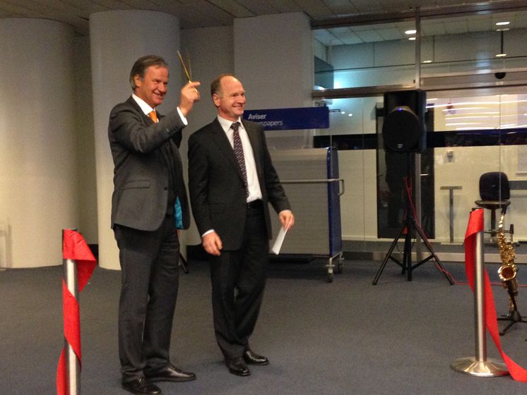Bjørn Kjos og Thomas Woldbye, administrerende direktør i Københavns Lufthavn