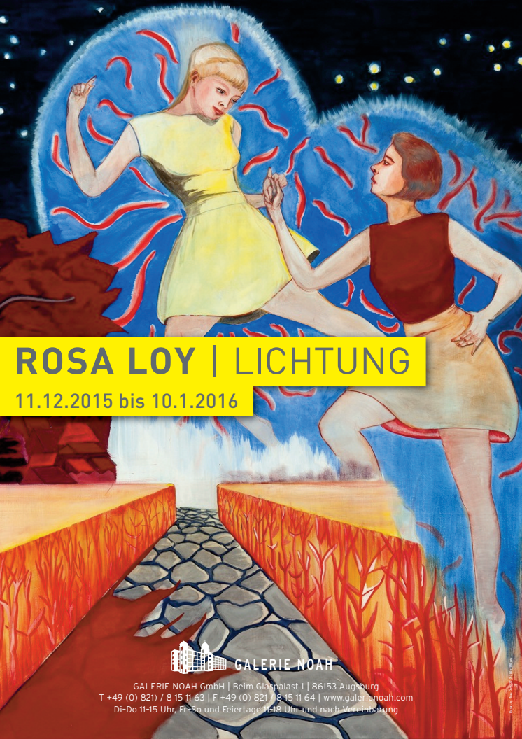 Plakat zur Ausstellung Rosa Loy "Lichtung"
