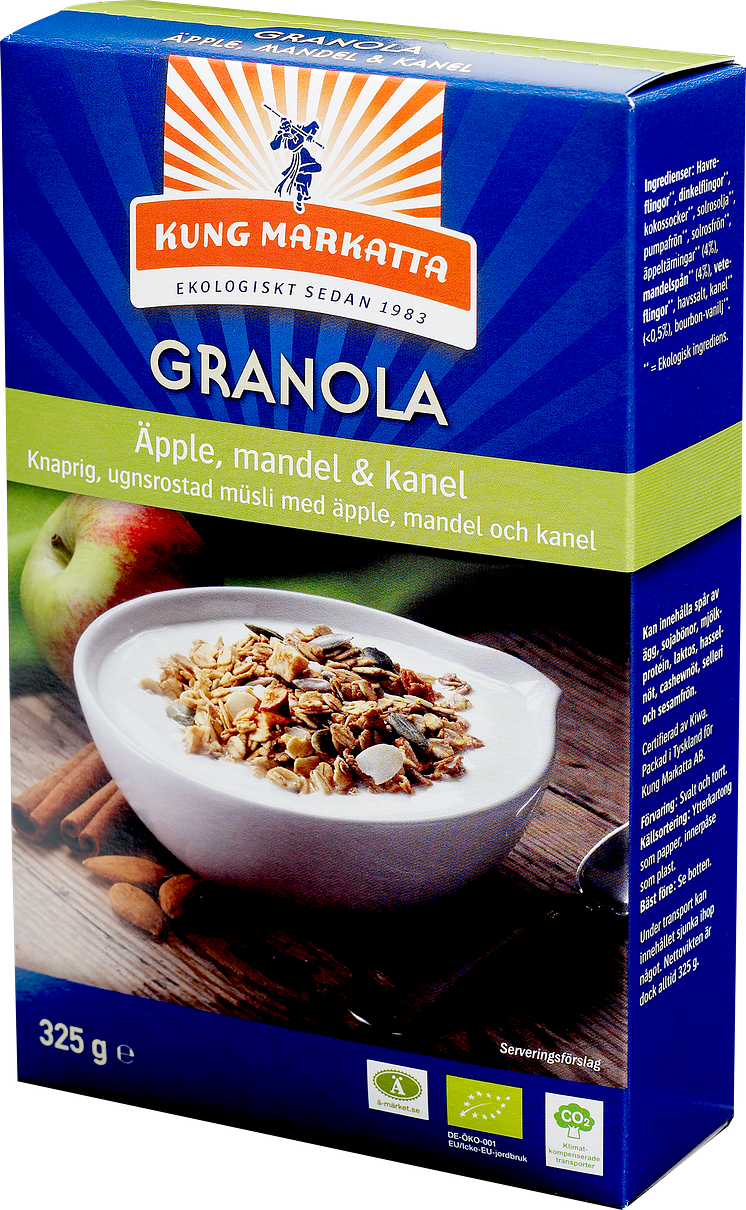 Ekologisk Granola från Kung Markatta - Äpple, mandel & kanel