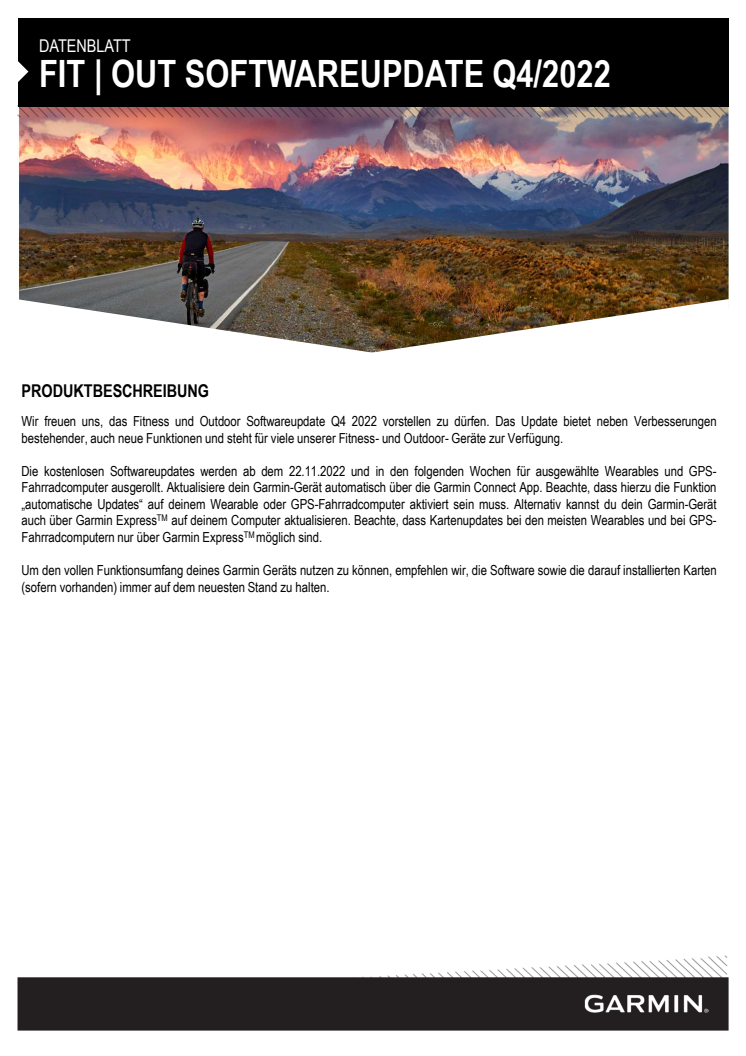 Datenblatt PM Garmin Q4 Update