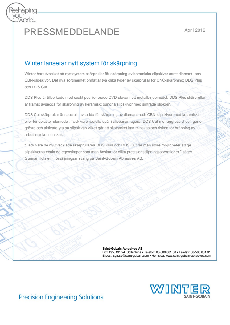 Winter lanserar nytt system för skärpning