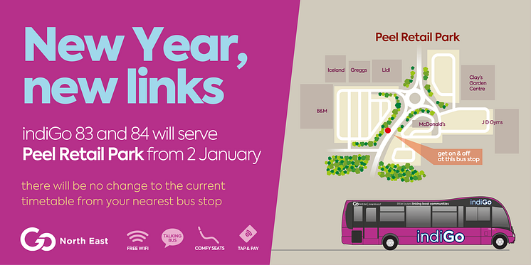 New year, new links as Go North East is set to serve Peel Retail Park in Washington from 2 January