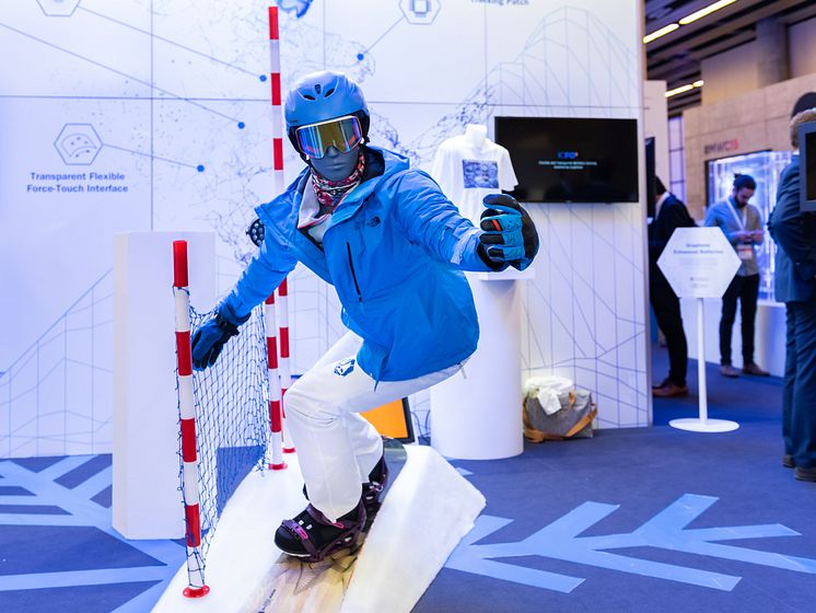 Wearable technologies showcased at the Graphene Pavilion, Mobile World Congress 2019