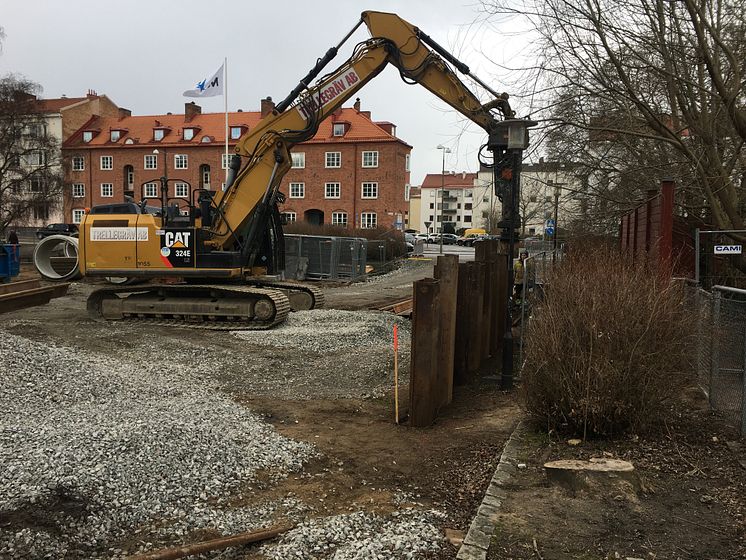 Grävarbete vid Mariedalsvägen, Malmö 2021