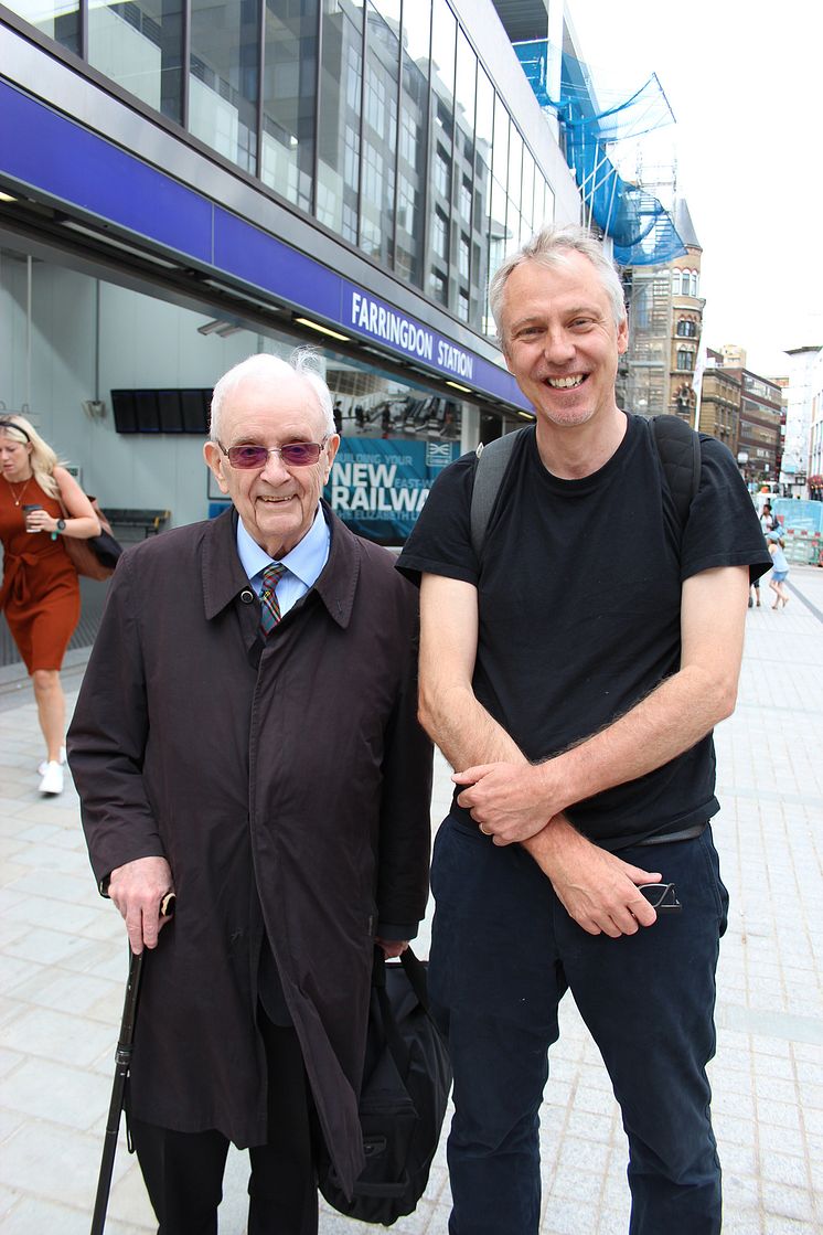 Jimmy at Farringdon, with Dave who is filming his epic journey for posterity