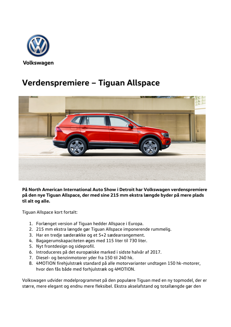 Verdenspremiere – Tiguan Allspace