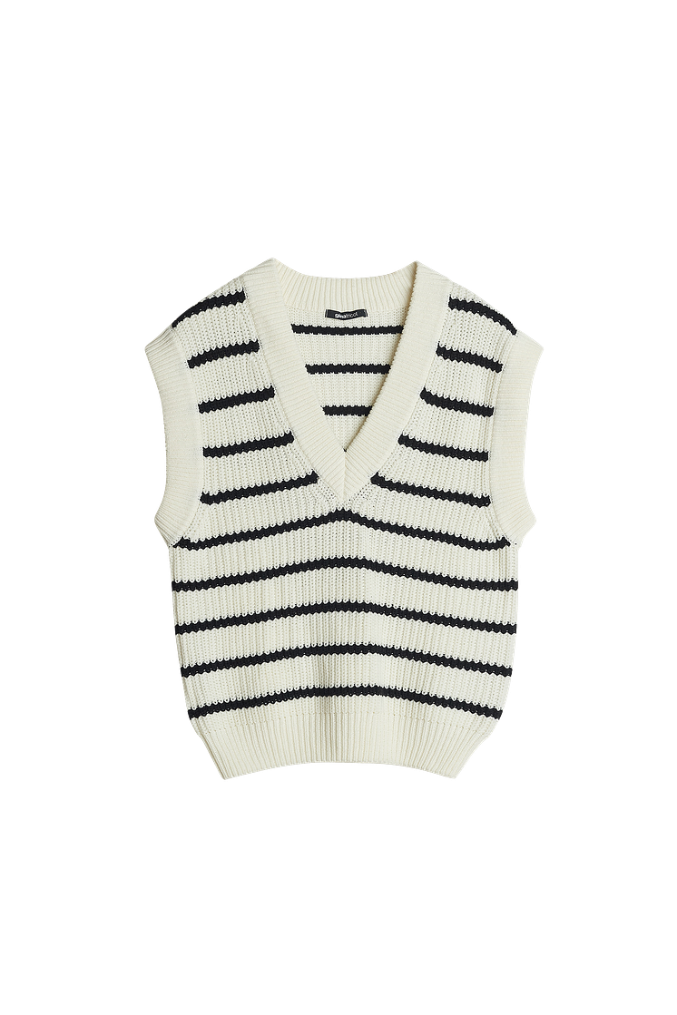 Joanna knitted vest - Black stripe 