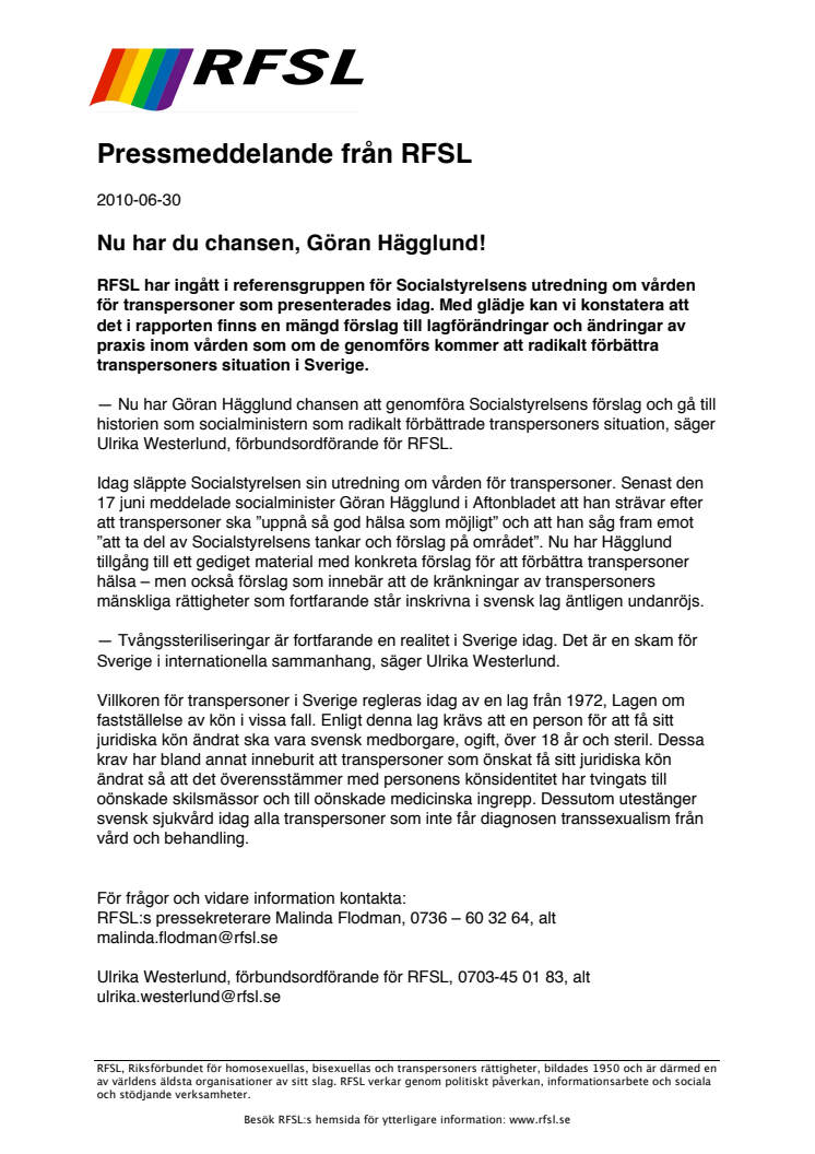 Nu har du chansen, Göran Hägglund!