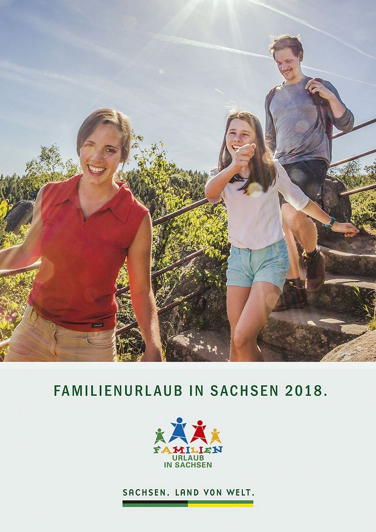 Titelseite des neuen Kataloges "Familienurlaub in Sachsen 2018"